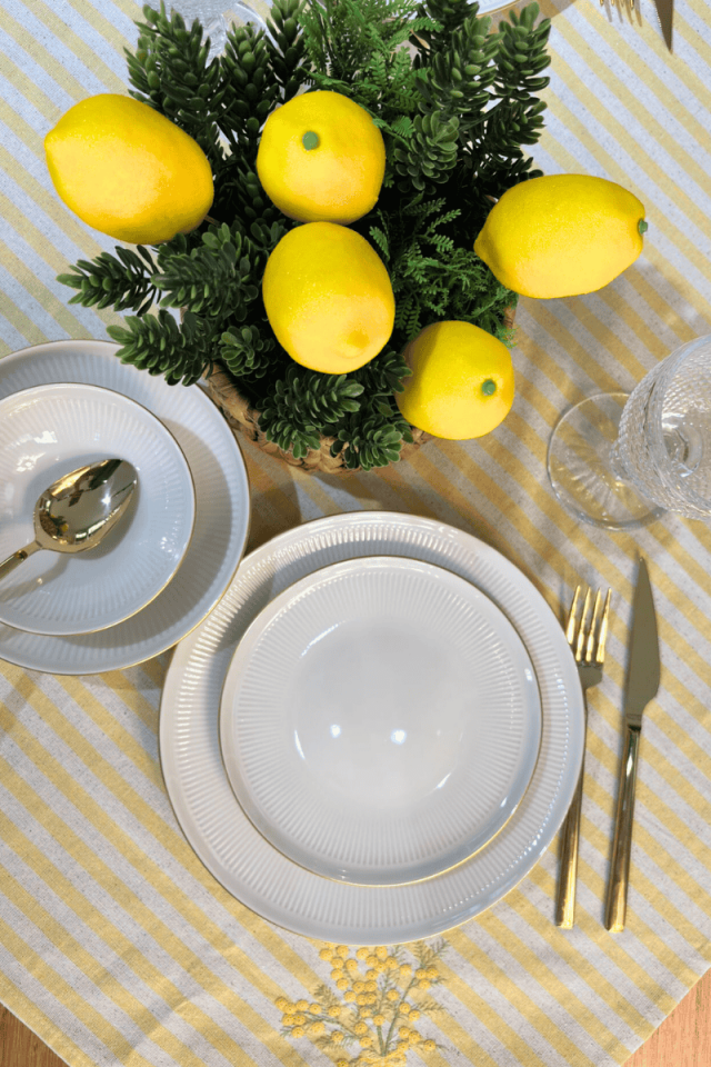 24 Parça Elvin Yemek Takımı Porselen Gold Yaldızlı