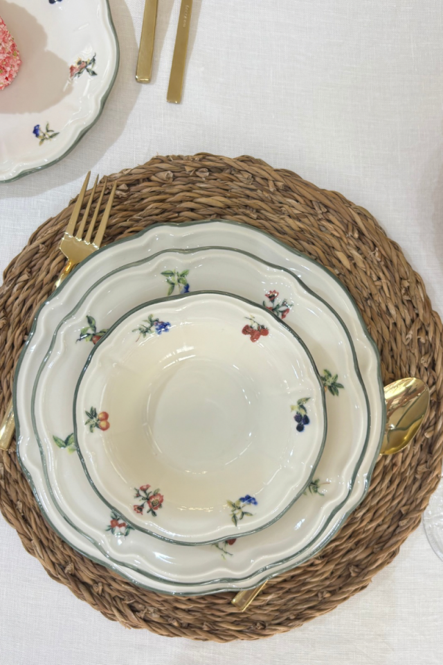 24 Parça Porselen Yemek Takımı Haki