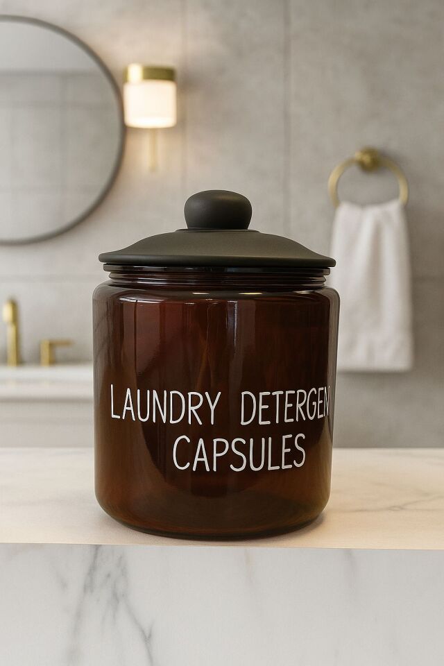 Mien 3,8 Lt Vakum Kapaklı Amber Cam Deterjanlık