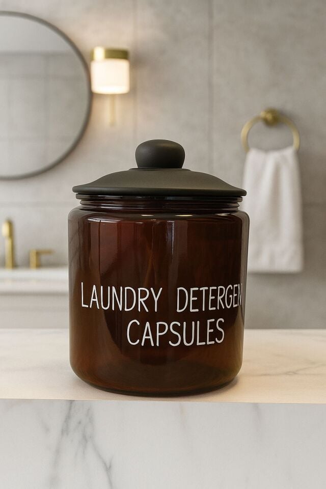 Mien 3,8 Lt Vakum Kapaklı Amber Cam Deterjanlık