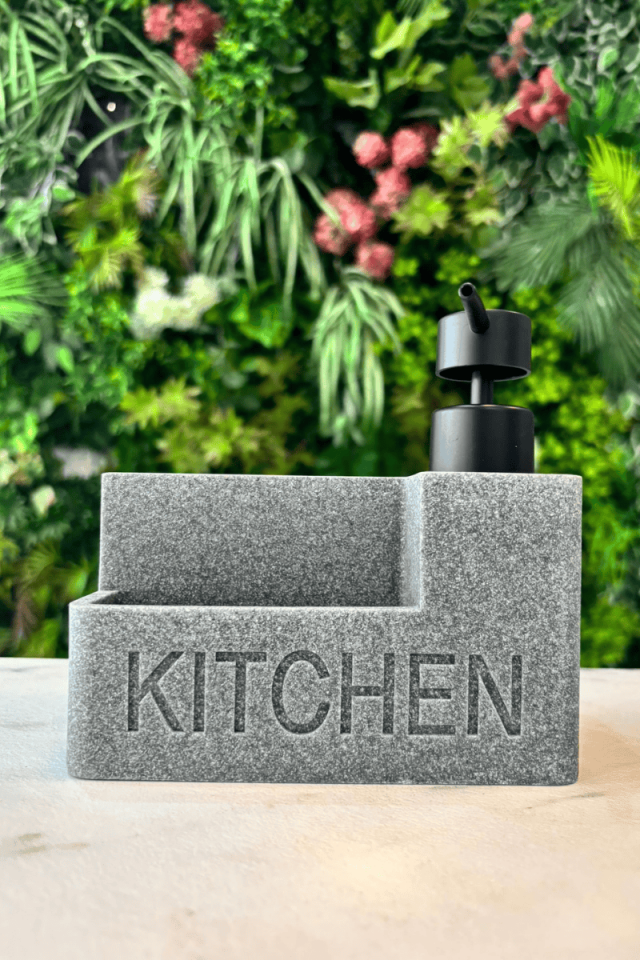 Mien Polyresinv Gri Hazneli  Sıvı Sabunluk ve Süngerlik