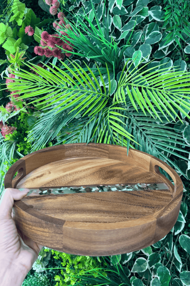 Arow Akasya Yuvarlak Küçük Boy Tepsi Ahşap İtalyan Tasarımı