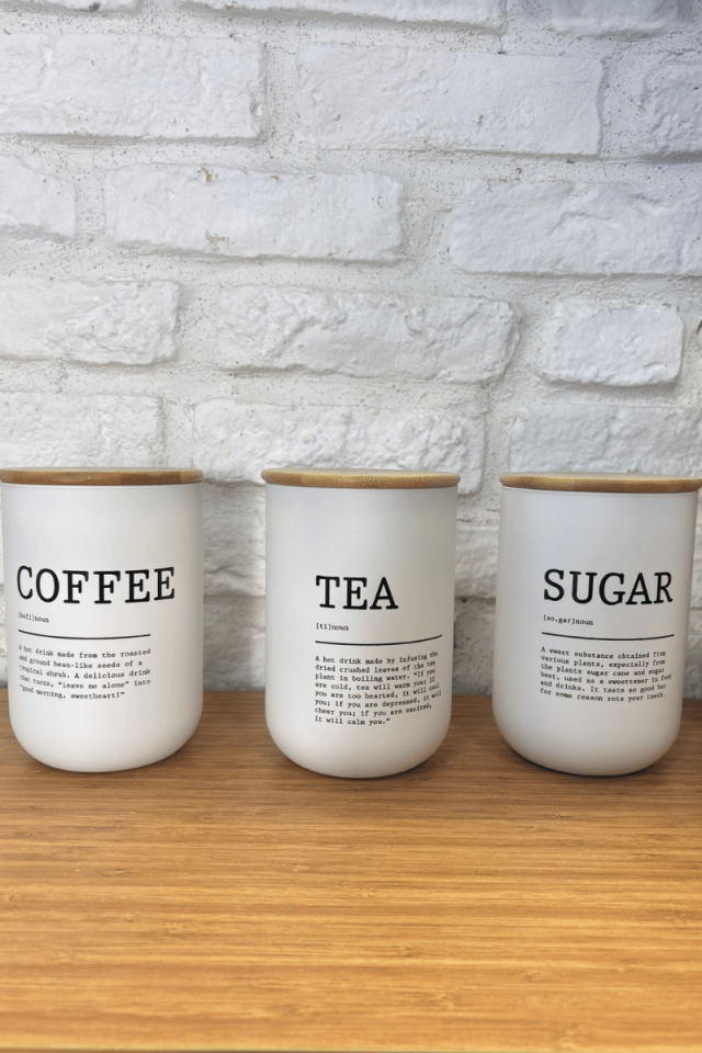 Mien Bambu Kapaklı Cam Çay,Kahve,Şeker Kavanozu