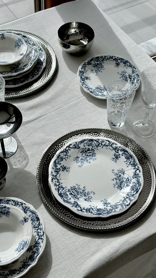 Loza Home Antique Blue 24 Parça  6 Kişilik Yemek Takımı